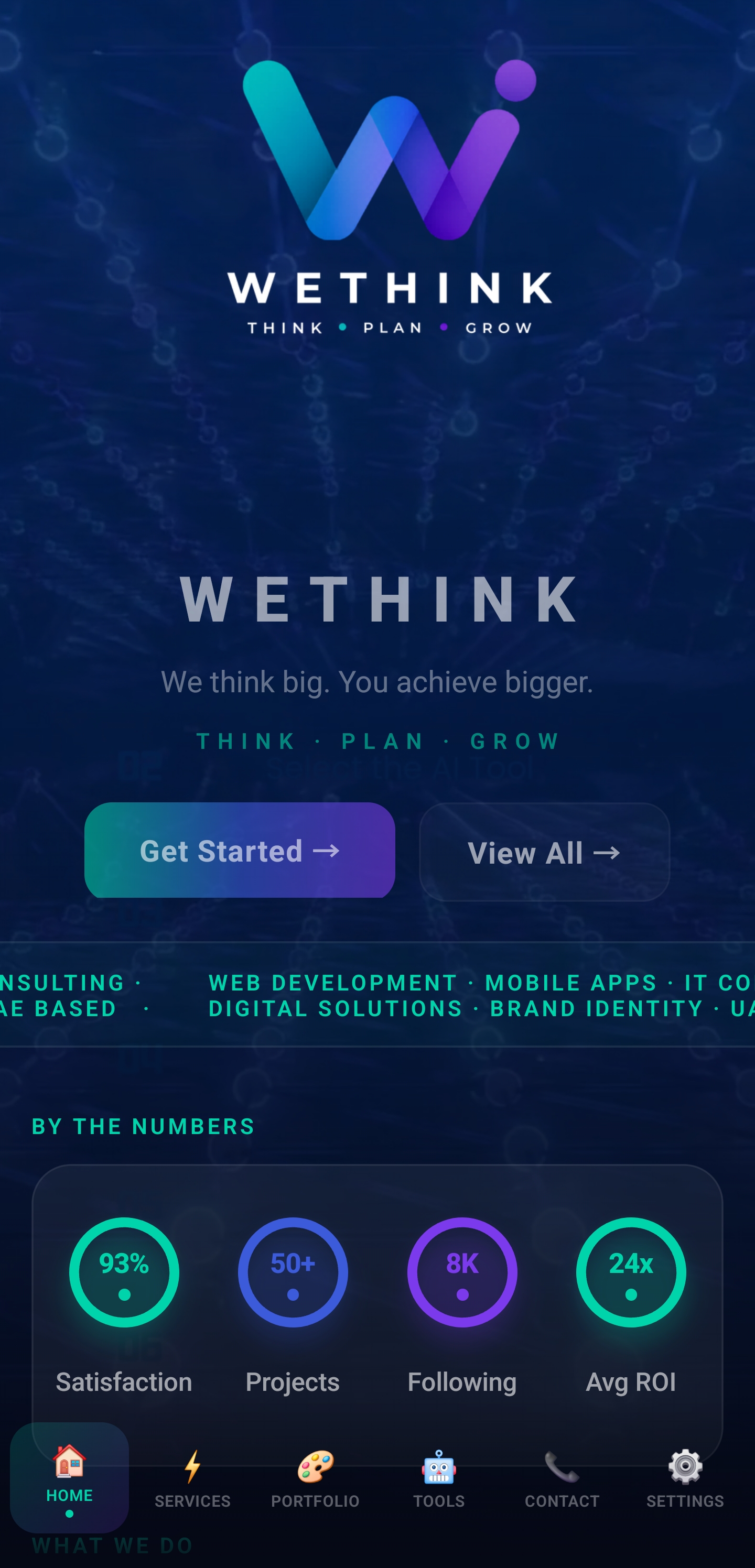 WeThink App — Home